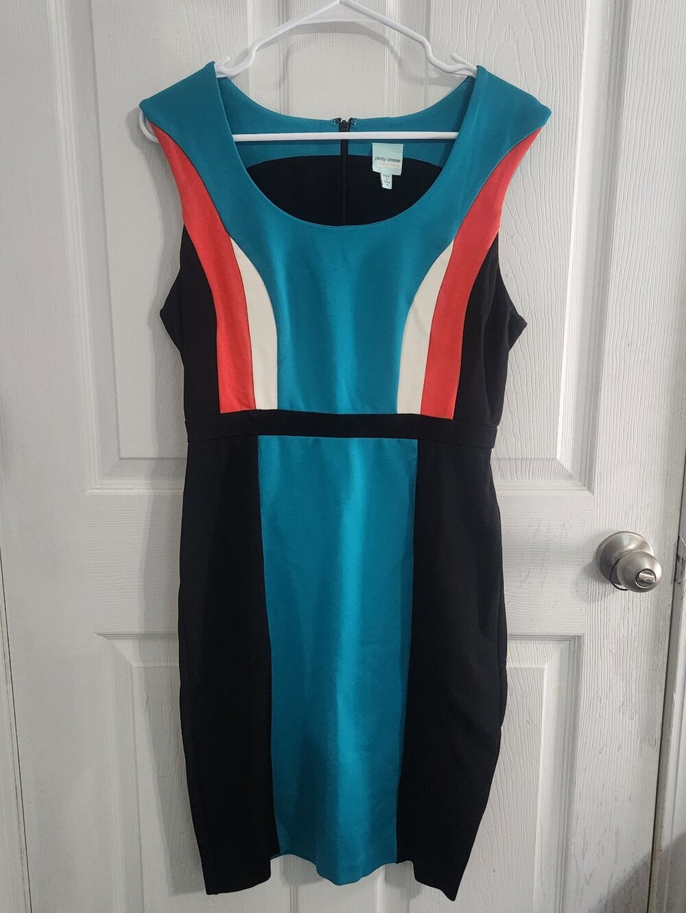 Plenty by Tracy Reese VEDA colorblock sheath dress contour retro size 8 - Picture 2 of 6
